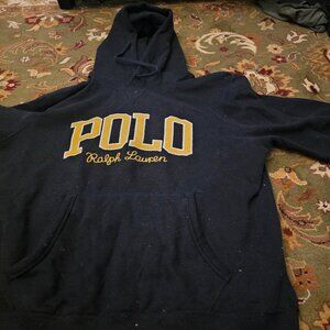 Polo long sleeve polo hoodie black logo medium
